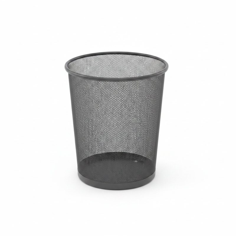Poubelle Corbeille en Métal Argenté 34,5x29,5 cm