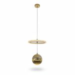 Suspension LED design cristal et sphère dorée GS-D639/1
