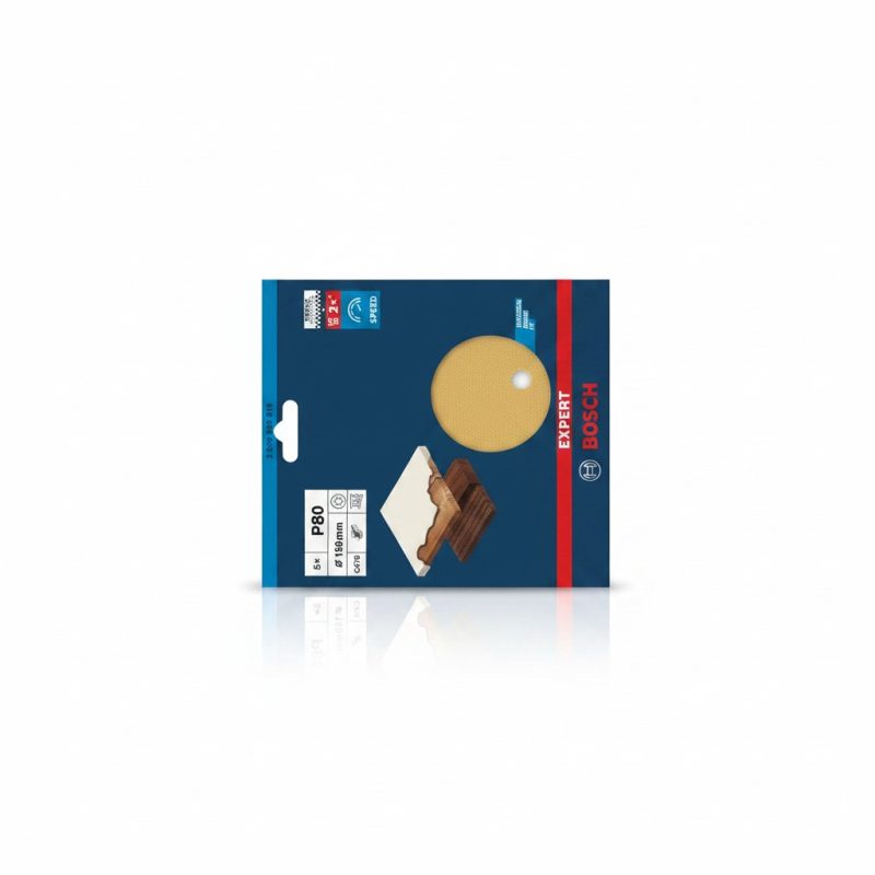 Jeu 5 Disques Abrasifs Bosch EXPERT C470 Ø 150mm G80