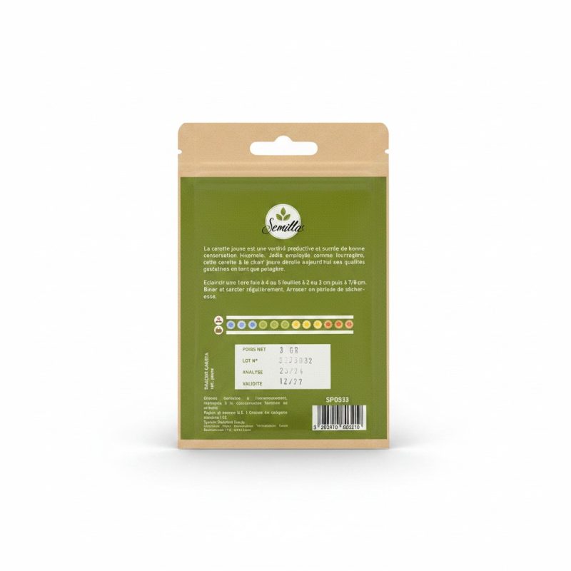 Sachet de graines de Carotte Jaune 3g Semillas