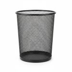 Poubelle Corbeille en Métal Noir pour Salle de Bain