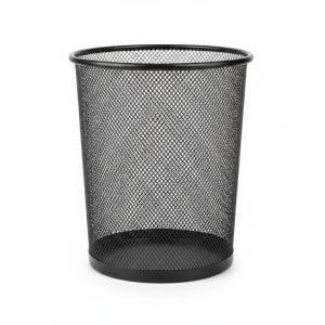Poubelle Corbeille en Métal Noir pour Salle de Bain