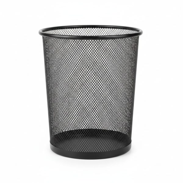 Poubelle Corbeille en Métal Noir pour Salle de Bain