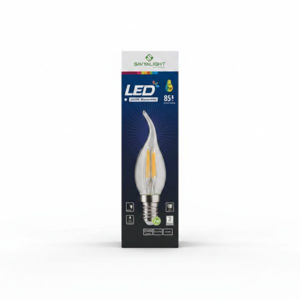 Ampoule LED Flamme E14 7W 3000K Filament Savyalight