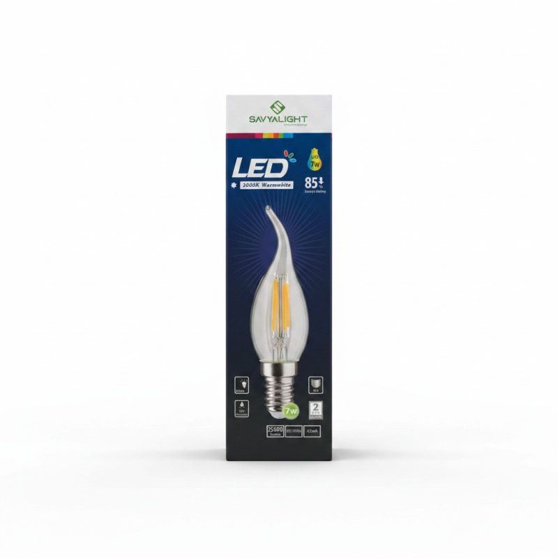 Ampoule LED Flamme E14 7W 3000K Filament Savyalight