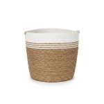 Panier de Rangement Rond en Paille et Corde 41x45 cm