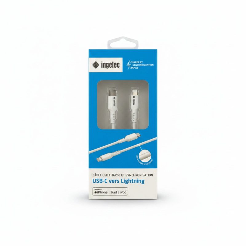 Câble USBC vers Lightning 1m Ingelec pour iPhone & iPad