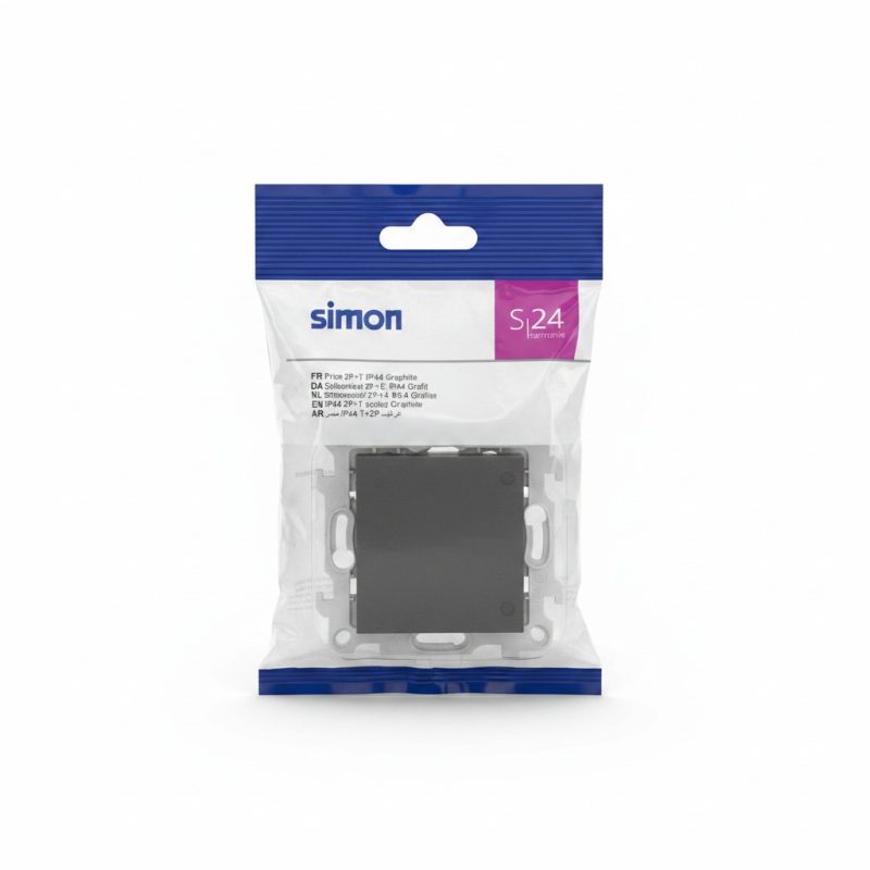 Prise de courant étanche 2P+T IP44 Graphite Simon S24