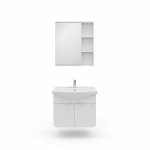 Meuble salle de bain PVC suspendu 60x48 cm blanc 3310-60