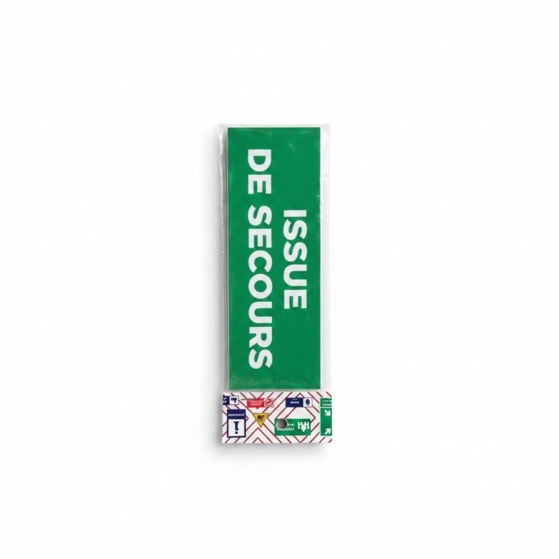 Sticker Signalétique Vertical Issue de Secours Vert et Blanc