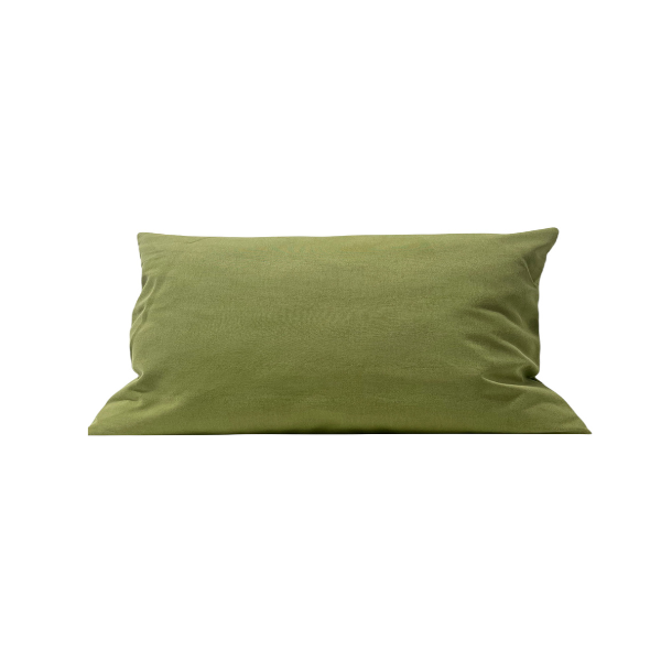 Coussin rempli de fibre vert olive 30 x 50 cm