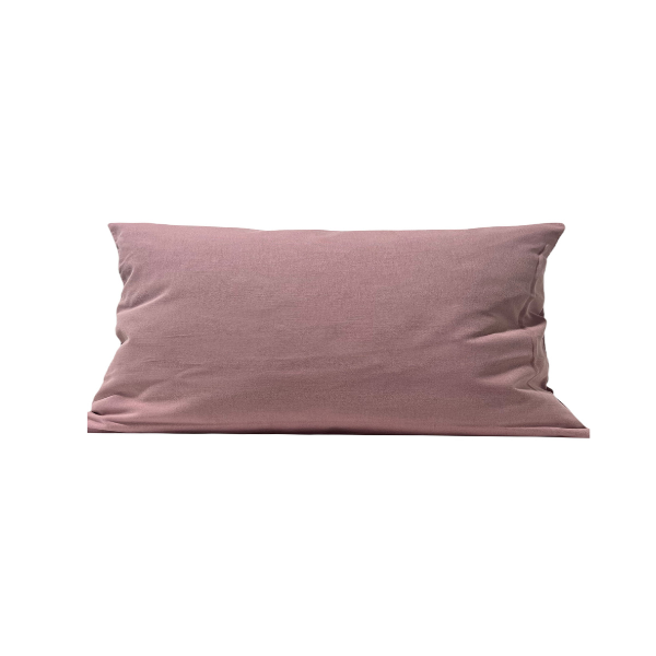 Coussin rempli de fibre rose poudré 30 x 50 cm