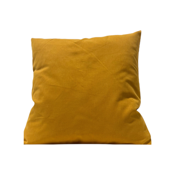 Coussin rempli de fibre moutarde 45 x 45 cm