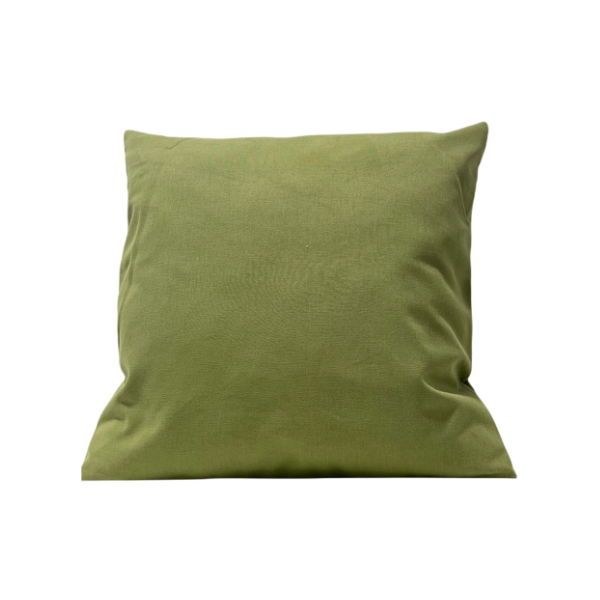 Coussin rempli de fibre vert olive  45 x 45 cm