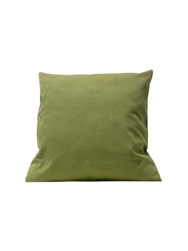 972025 Coussin rempli de fibre vert olive 45 x 45 cm – Image 1
