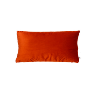 Coussin rempli de fibre orange brûlé 30 x 50 cm