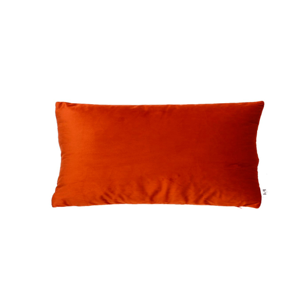 Coussin rempli de fibre orange brûlé 30 x 50 cm