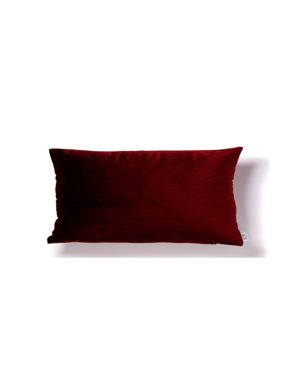 972038 Coussin rempli de fibre rouge rubis foncé 30x50 cm – Image 1