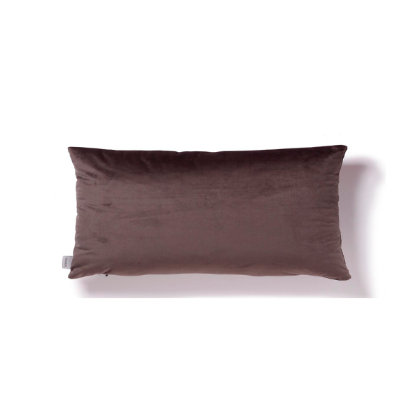 Coussin rempli de fibre marron chocolat 30x50 cm
