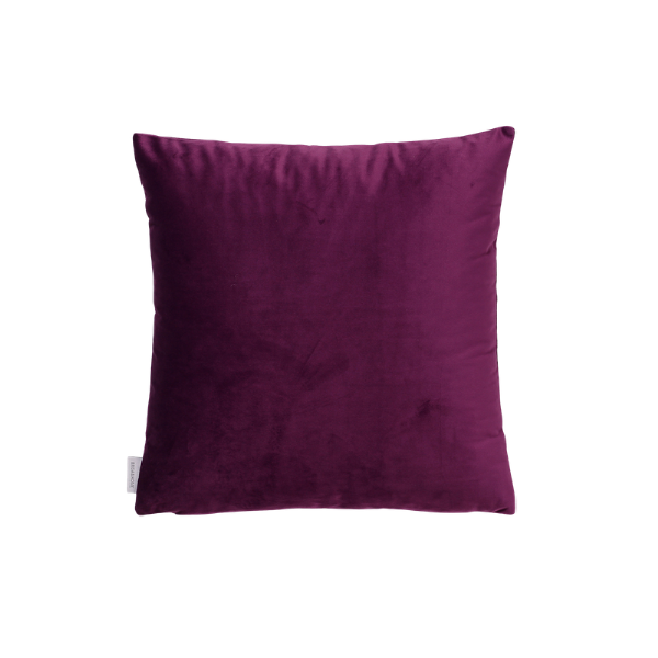 Coussin rempli de fibre violet aubergine 45x45cm