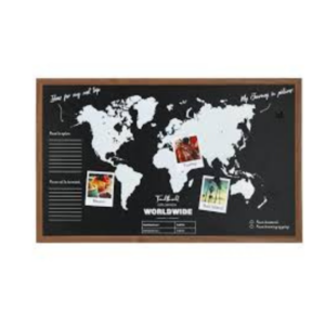 Tableau magnétique motif carte du monde 78x48 cm