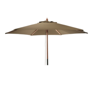 Parasol de jardin en bois Ø 250 cm taupe