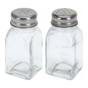 Salière et poivrière en verre