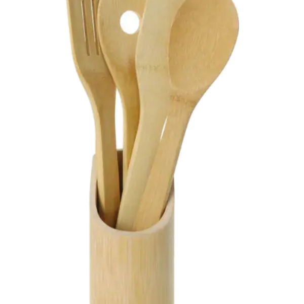 Ensemble d'ustensiles de cuisine bambou