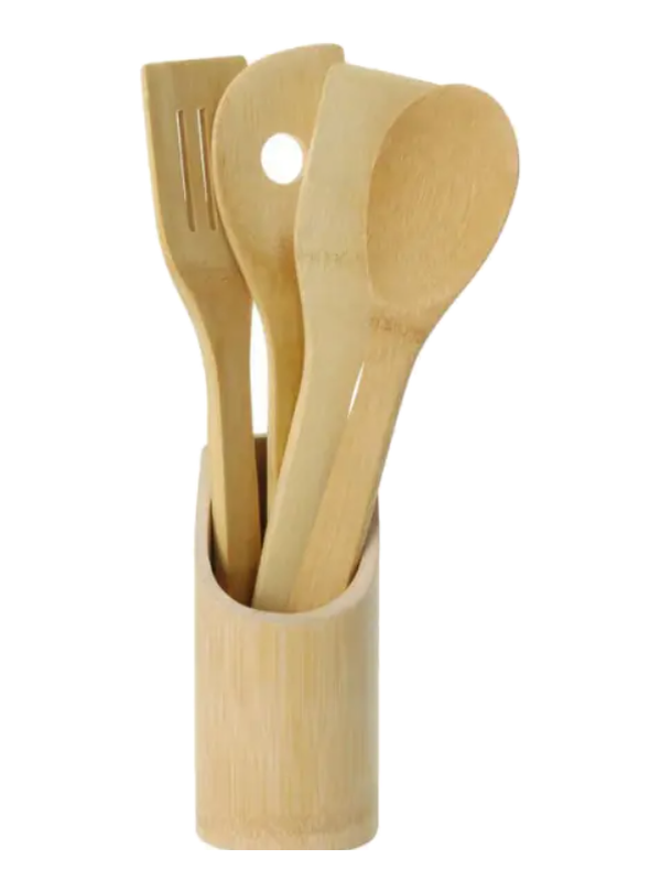 858127 Ensemble d'ustensiles de cuisine bambou – Image 1