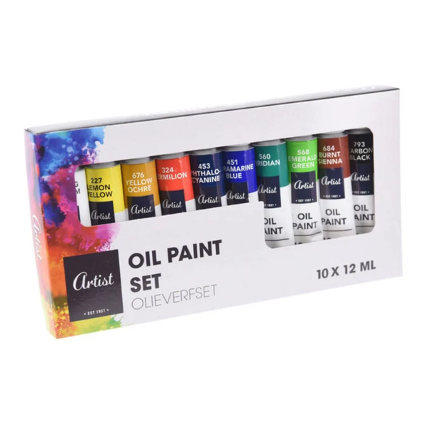 Lot de 10 peinture à huile 12ml