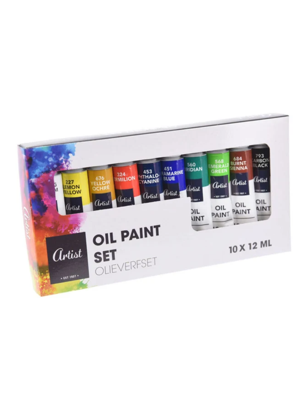 968746 Lot de 10 peinture à huile 12ml – Image 1