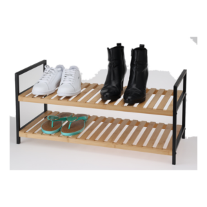 Étagère à chaussures 2 niveaux 70X30X32cm