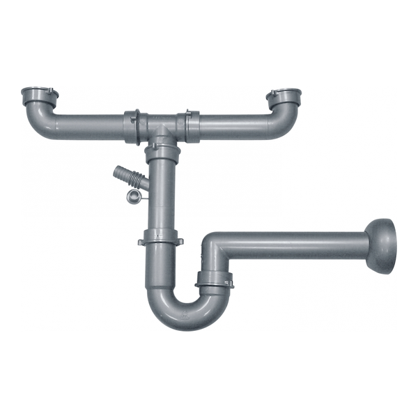 Siphon évier 2 bacs