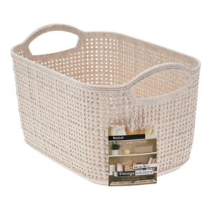 Panier de rangement beige 24x16x14cm