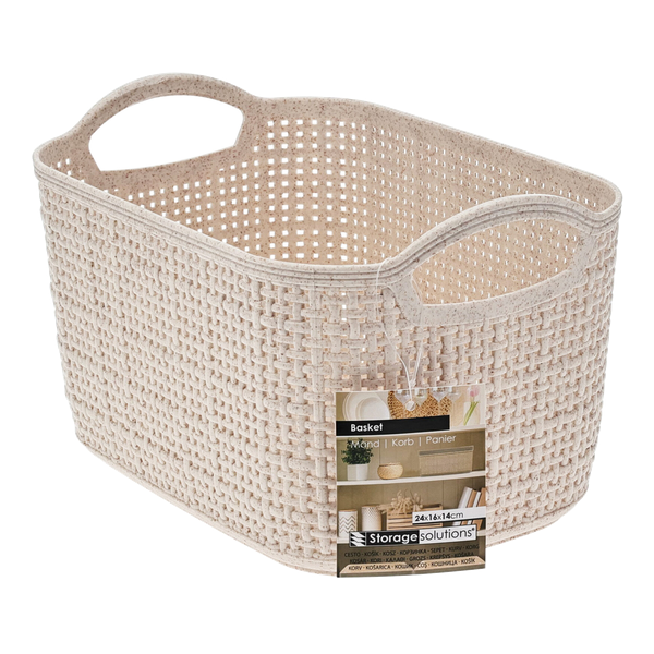 Panier de rangement beige 24x16x14cm