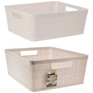 Panier de rangement beige 35x29x13cm