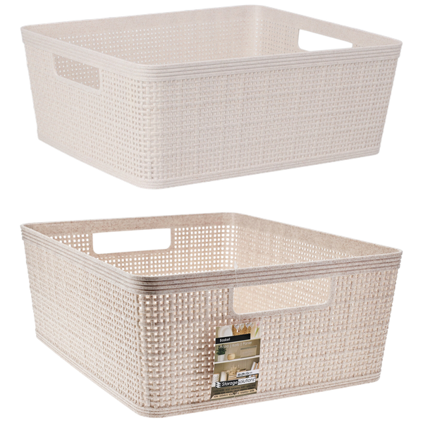 Panier de rangement beige 35x29x13cm