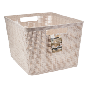 Panier de rangement beige 35x29x22cm