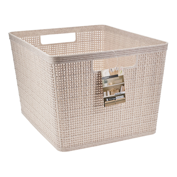 Panier de rangement beige 35x29x22cm