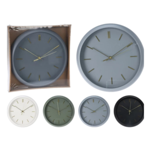 Horloge murale 30x4,5cm 4 coloris