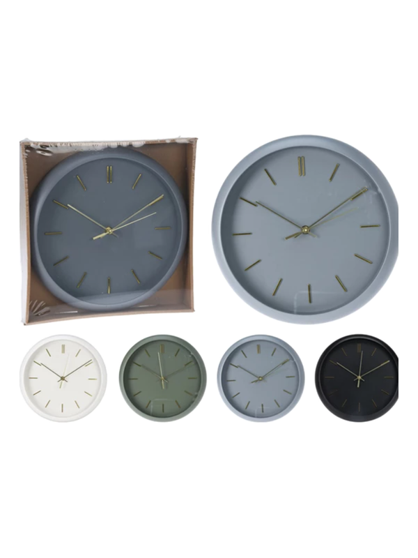 982660 Horloge murale 30x4,5cm 4 coloris – Image 1