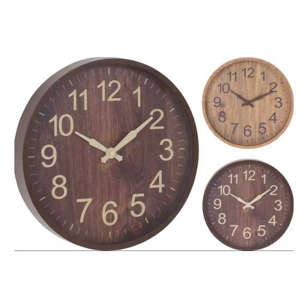 Horloge murale 30,5x4cm 2 coloris