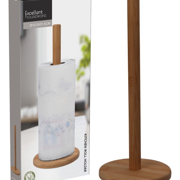 Porte rouleau de cuisine en bambou