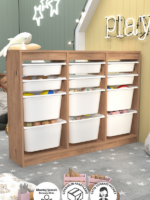 Meuble de rangement 12 paniers en pin – Image 2
