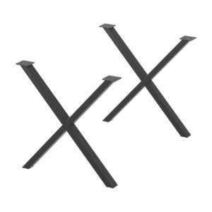 2 jeux de pieds métalliques « x » noirs