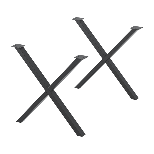 2 jeux de pieds métalliques « x » noirs