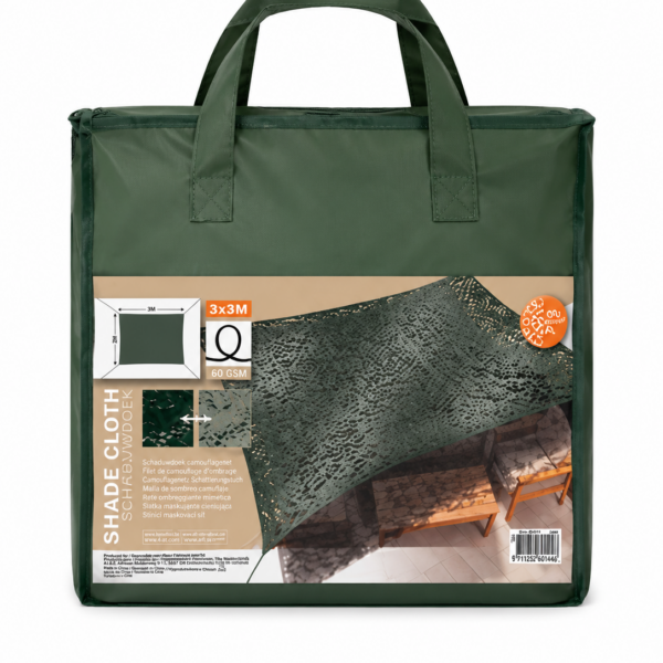 Voile d’ombrage camouflage verte 3 x 3 m