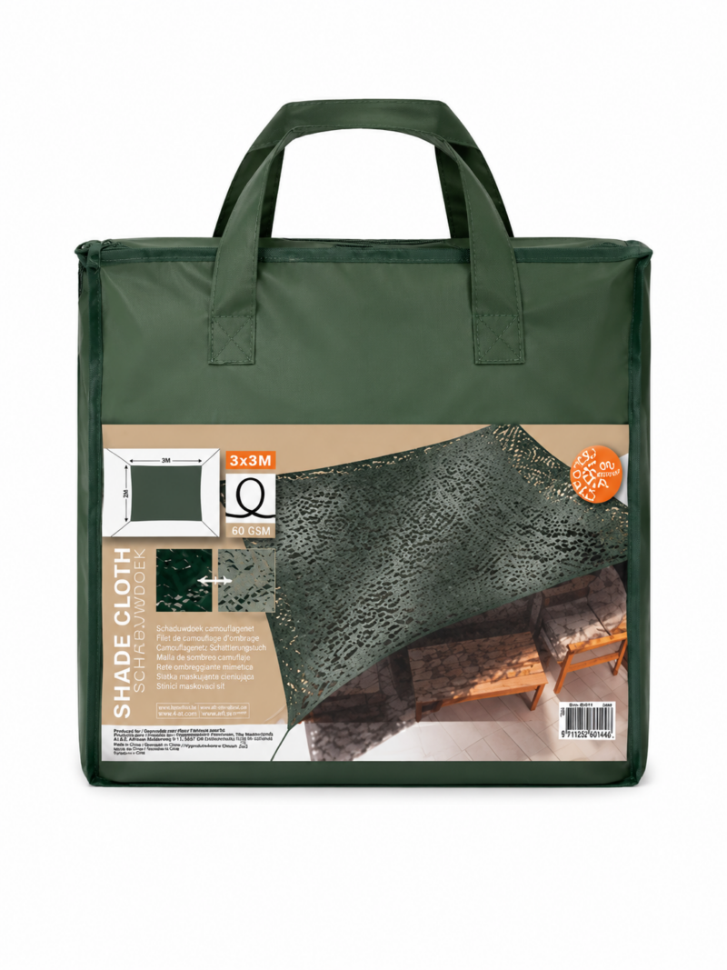 986210 Voile d’ombrage camouflage verte 3 x 3 m – Image 1