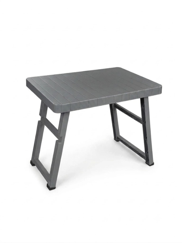 986655 Table pliable en plastique 49,5 × 69,5 × 57,5 cm gris – Image 1