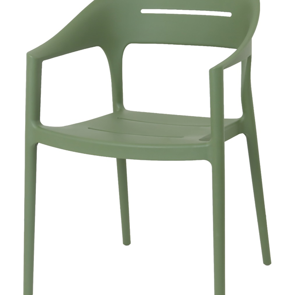 Fauteuil de jardin en polypropylène vert – 53,5 x 56 x 83 cm